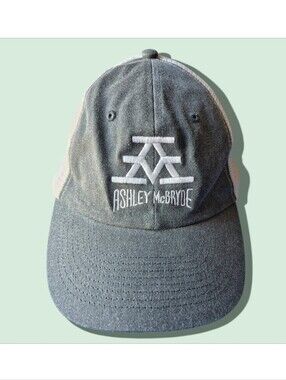 Ashley McBryde Embroidered Logo Baseball Cap in Sage Green and Cream